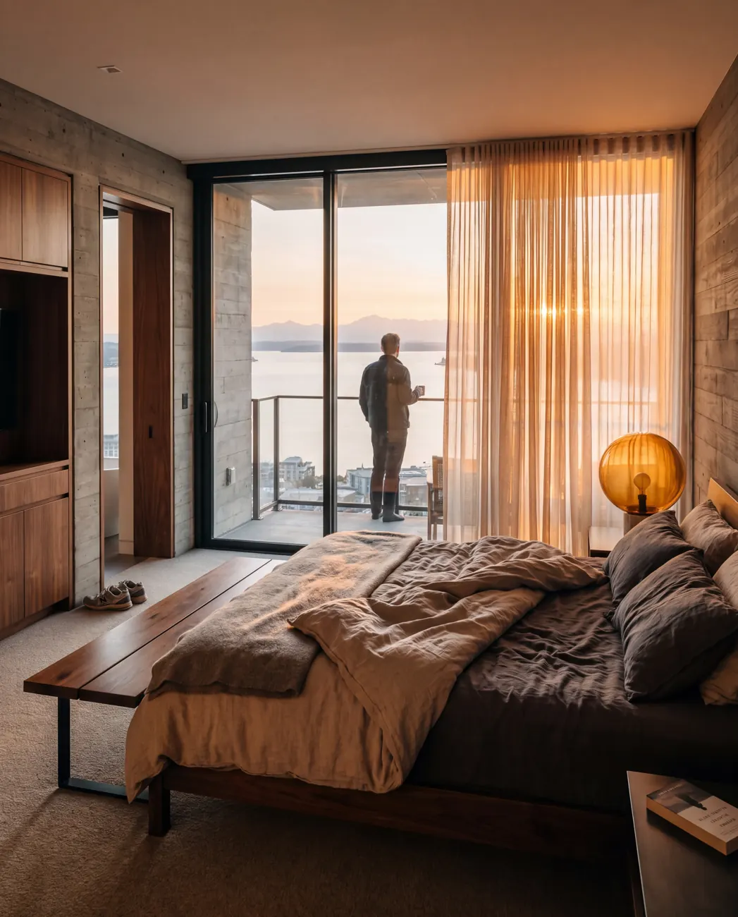 Cinder Residences — Bedroom at dawn