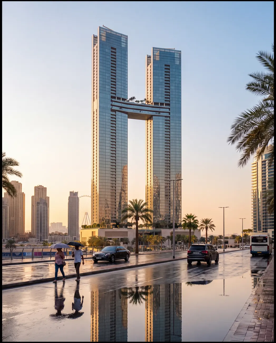 Kestrel Quay — twin-tower masterplan in Dubai, United Arab Emirates.