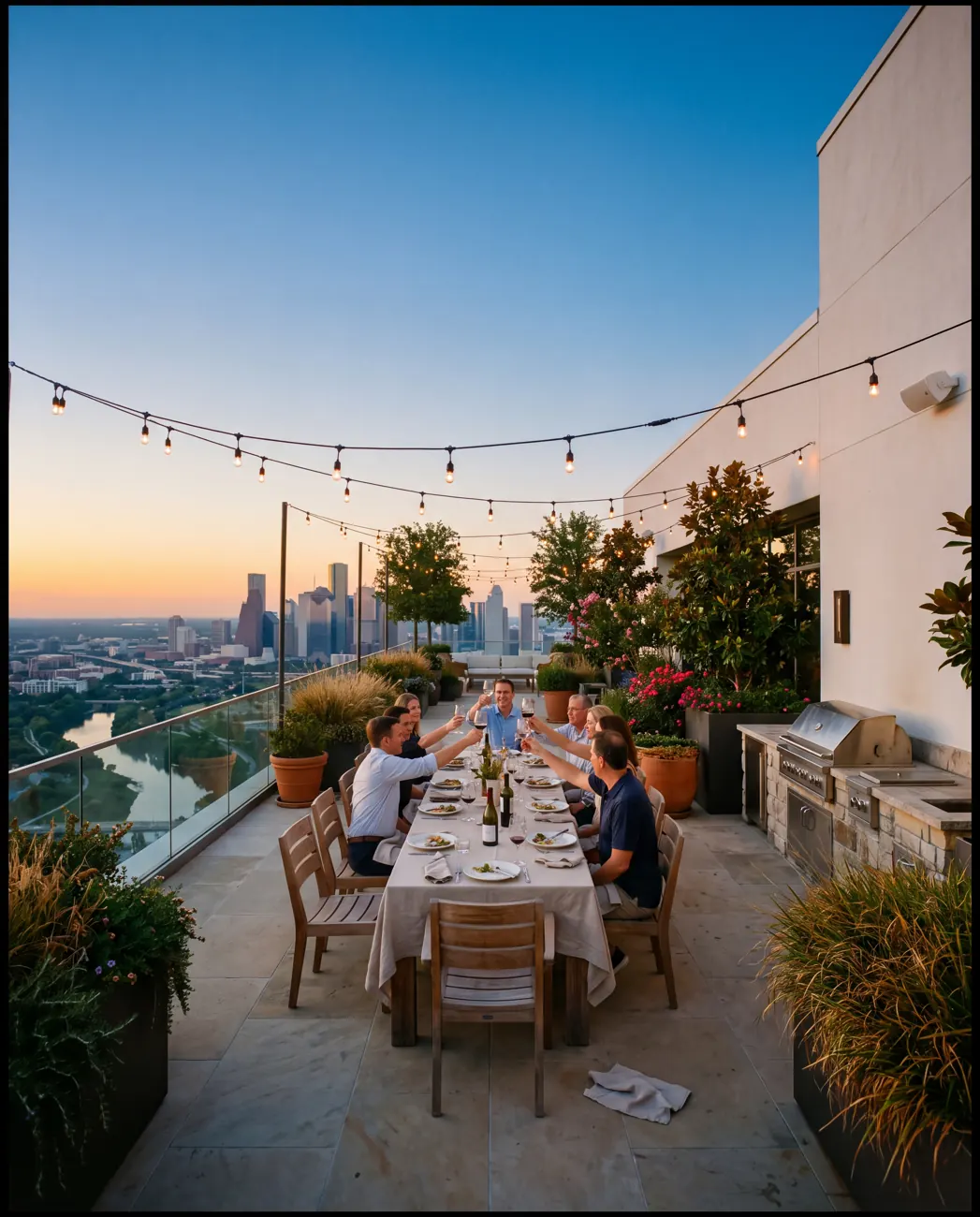 Argent Residences — Rooftop dinner