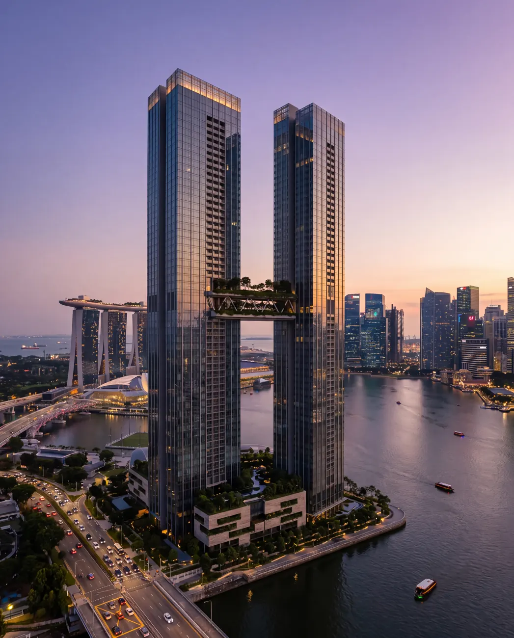 Tidewater Residences — twin-tower masterplan in Singapore.