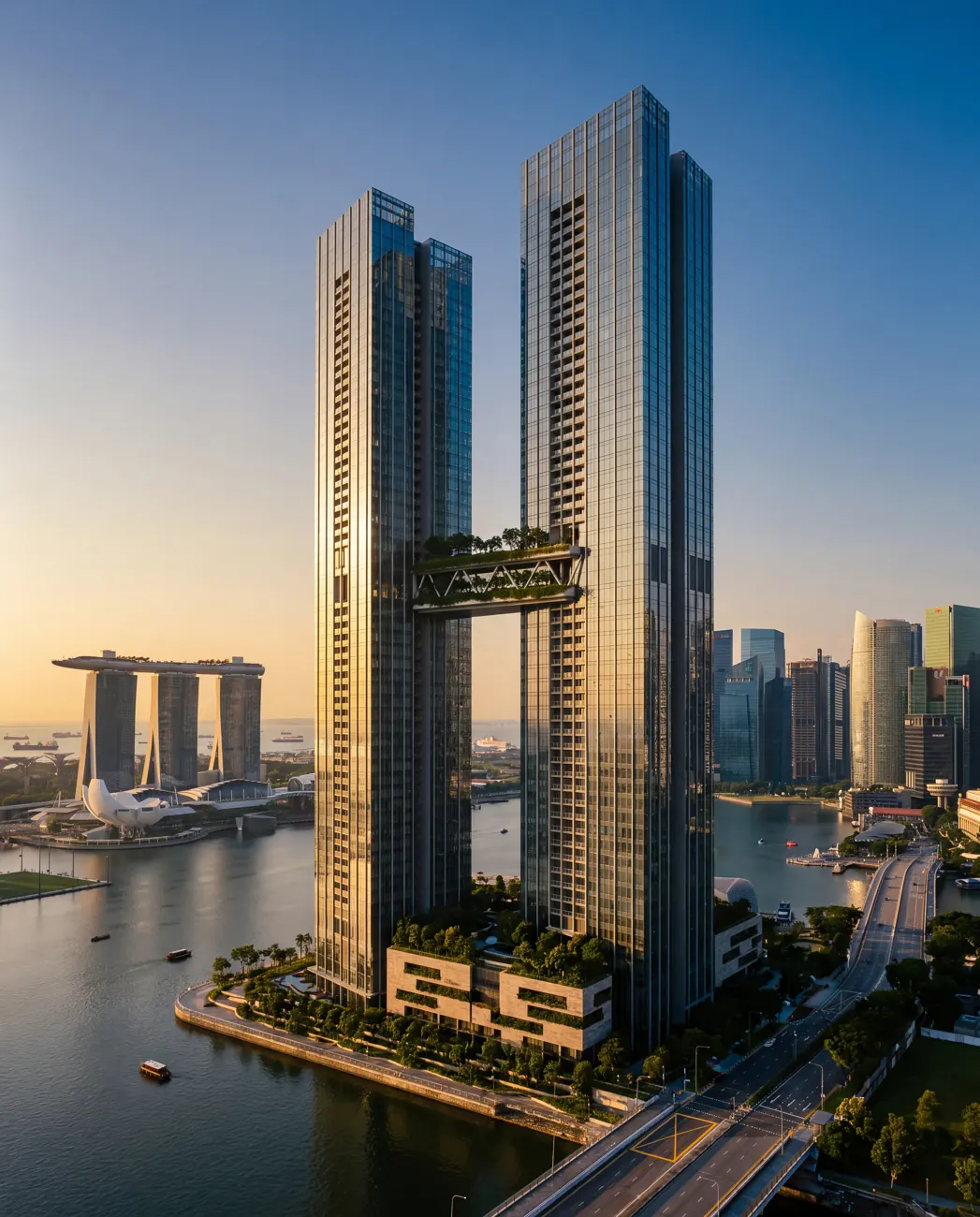 Tidewater Residences — twin-tower masterplan in Singapore.