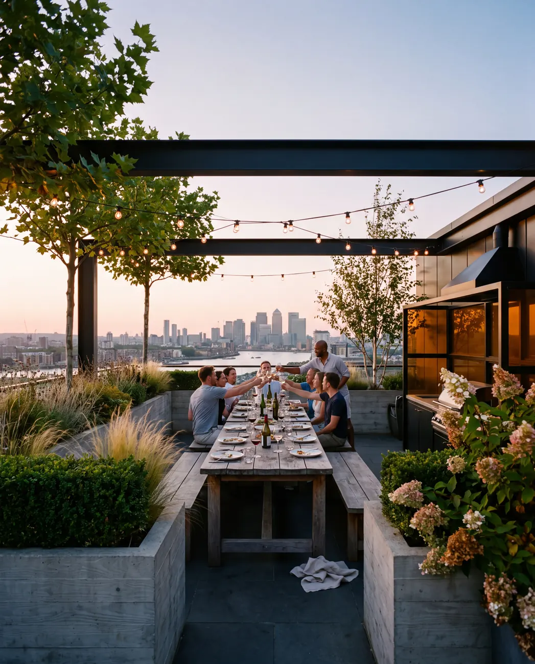 Kestrel Wharf — Rooftop dinner