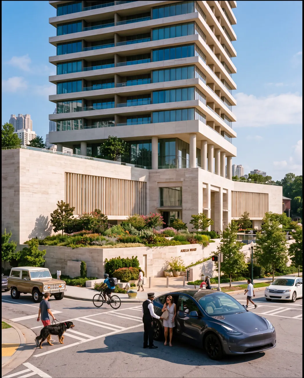 Aurelia Wharf — Street arrival