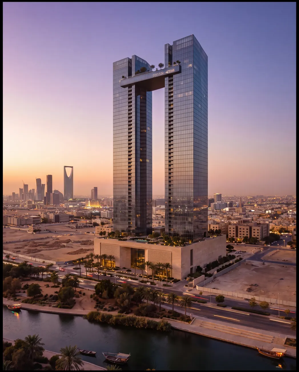 Tidewater Place — twin-tower masterplan in Riyadh, Saudi Arabia.