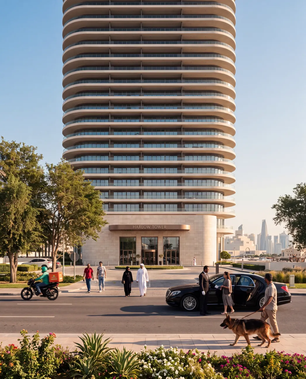 Harlow Tower — Street arrival