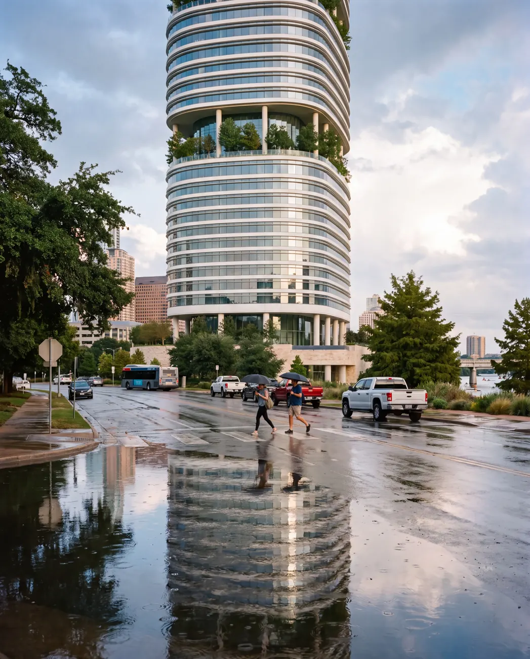 Cinder Quay — After rain, from the street