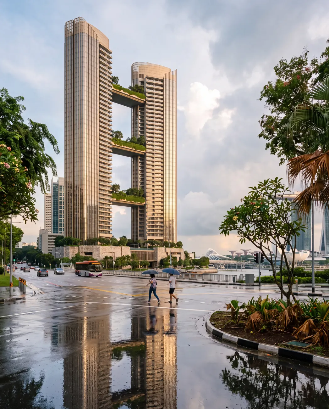 Auburn Residences — After rain, from the street