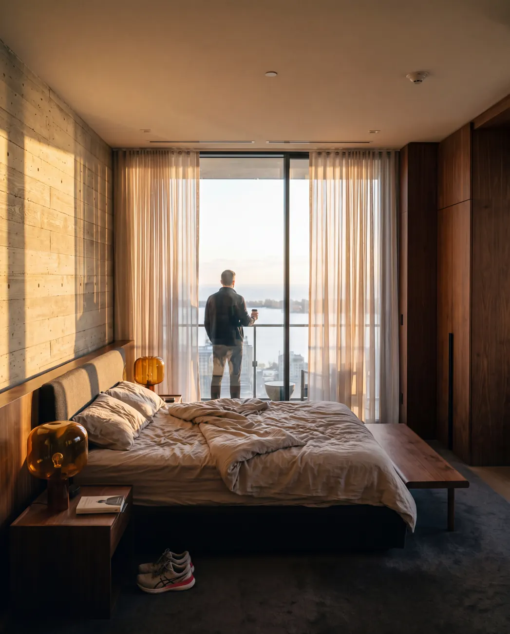 Kestrel Terraces — Bedroom at dawn