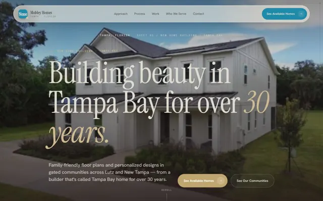 Mobley Homes homepage concept