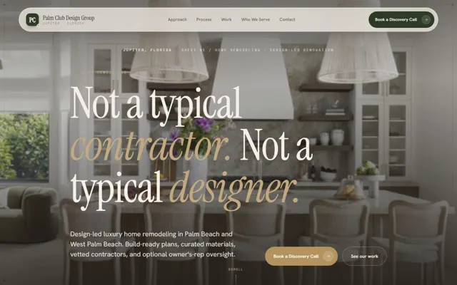 Palm Club Design Group homepage concept