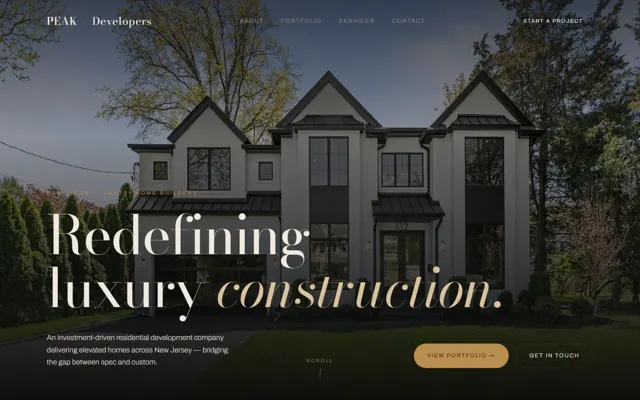 Peak Developers homepage concept